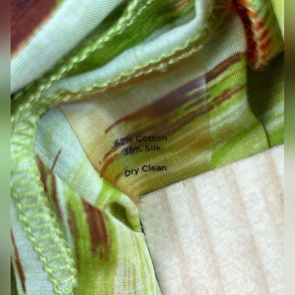 Talbots Colorful‎ Silk Cotton Long Sleeve Abstract Kangaroo Pocket Blouse 24W - Picture 12 of 13